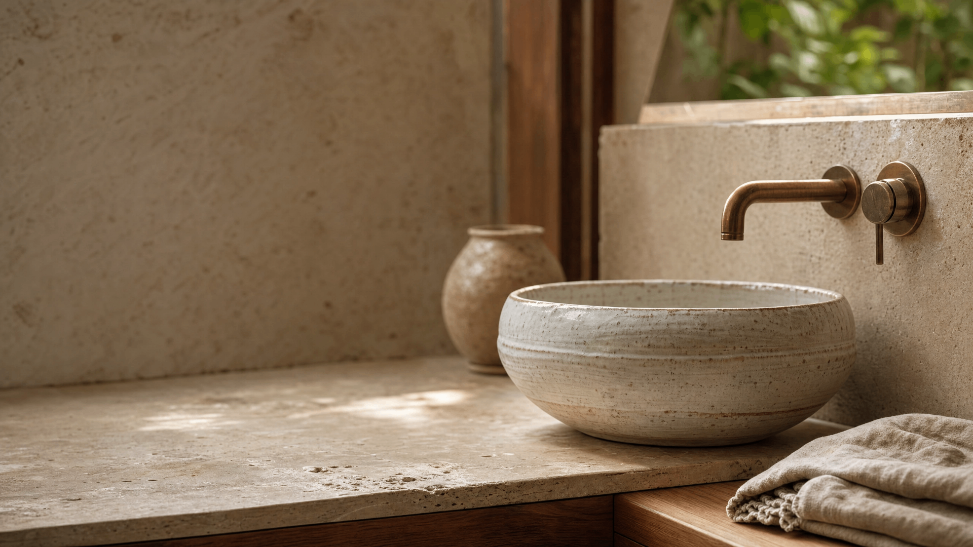 Hand-finished spa basin — material detail